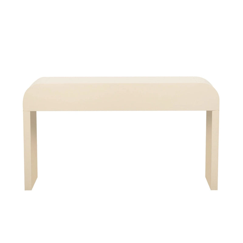 Rounded Console Table with Two Grooved Drawers