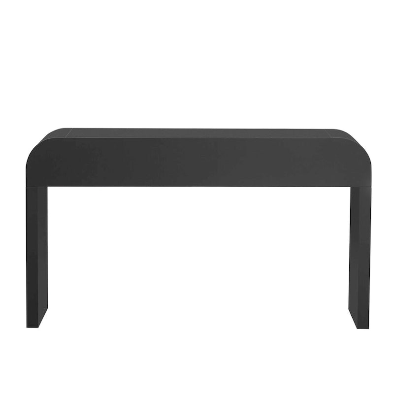Rounded Console Table with Two Grooved Drawers