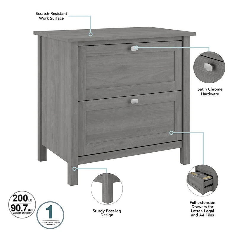 2-Drawer Lateral File Cabinet for Letter, Legal and A4 Files