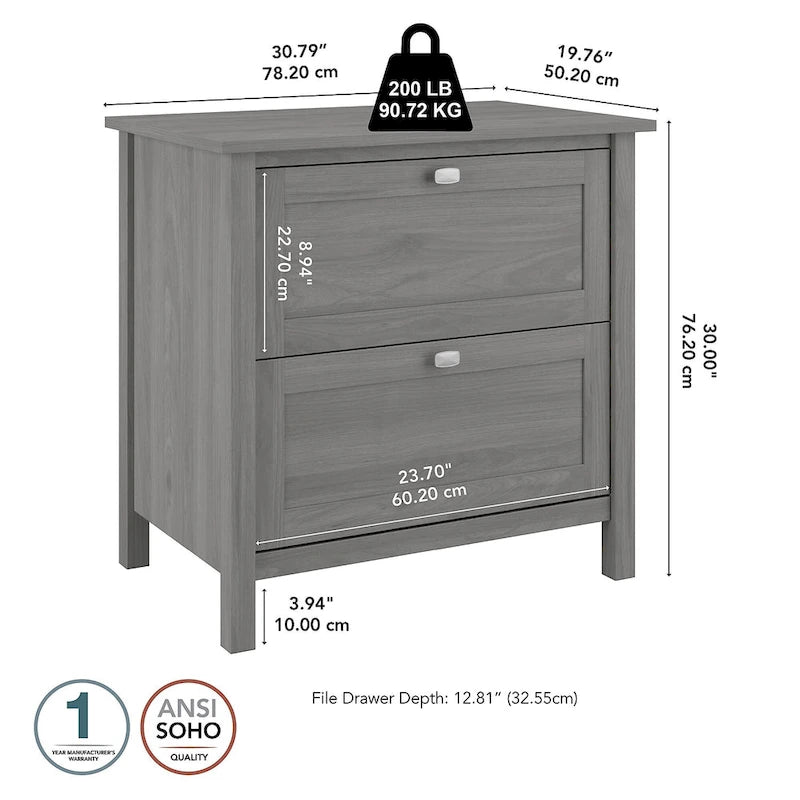 2-Drawer Lateral File Cabinet for Letter, Legal and A4 Files