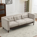 Modern Tufted 3-Seat Sofa with Polyester Upholstery