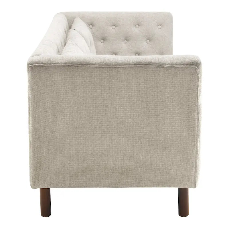 Modern Tufted 3-Seat Sofa with Polyester Upholstery