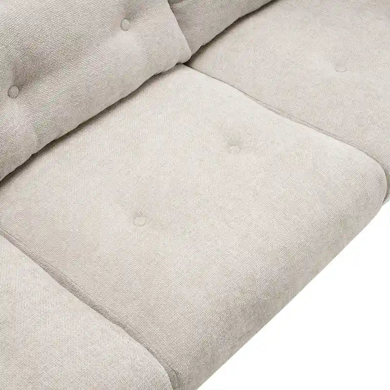 Modern Tufted 3-Seat Sofa with Polyester Upholstery