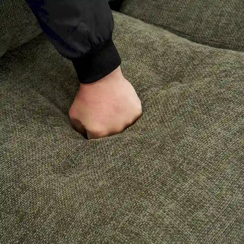 Modern Tufted 3-Seat Sofa with Polyester Upholstery