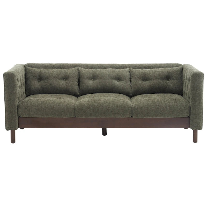 Modern Tufted 3-Seat Sofa with Polyester Upholstery