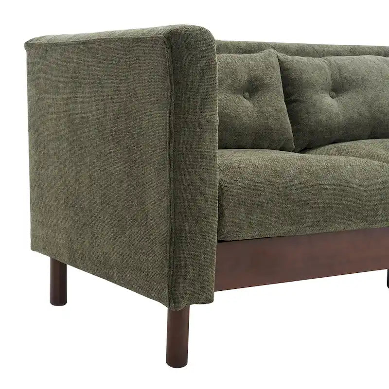 Modern Tufted 3-Seat Sofa with Polyester Upholstery