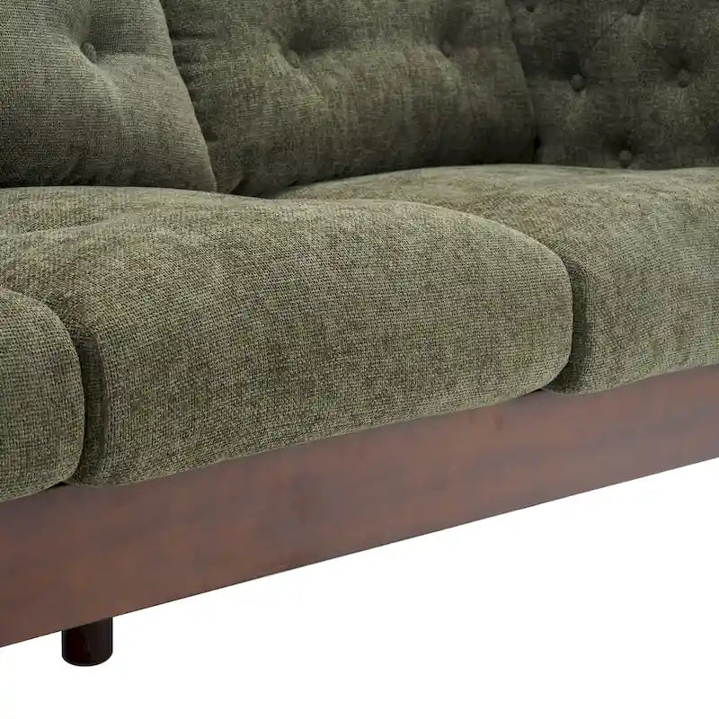 Modern Tufted 3-Seat Sofa with Polyester Upholstery