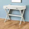 34-Inch Antiqued White Flip-Top Writing Desk