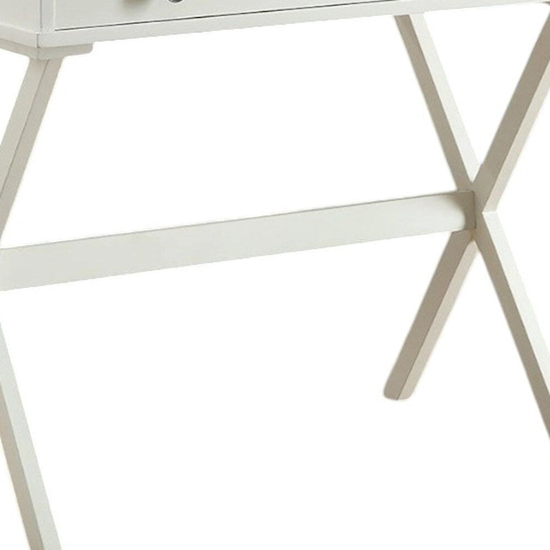 34-Inch Antiqued White Flip-Top Writing Desk