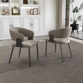 PU Leather Dining Armchairs with Metal Legs, Set of 2