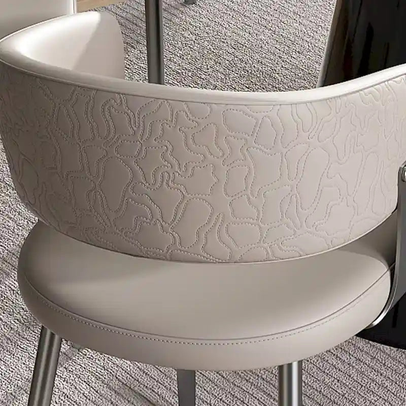 PU Leather Dining Armchairs with Metal Legs, Set of 2