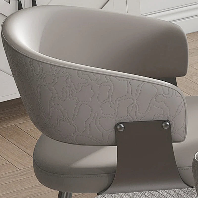 PU Leather Dining Armchairs with Metal Legs, Set of 2