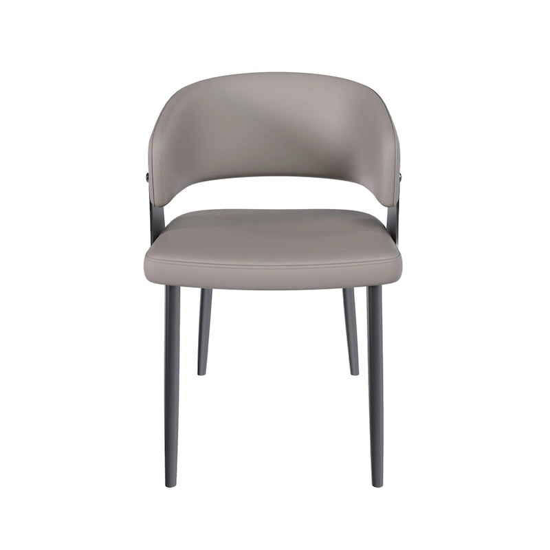 PU Leather Dining Armchairs with Metal Legs, Set of 2