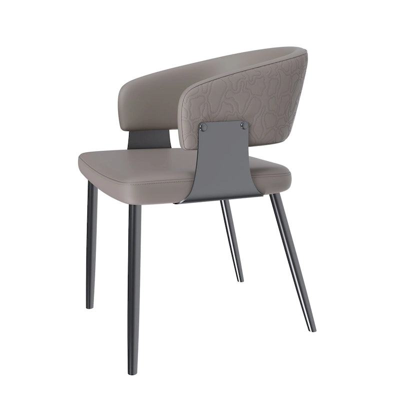 PU Leather Dining Armchairs with Metal Legs, Set of 2
