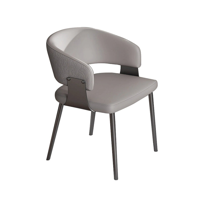PU Leather Dining Armchairs with Metal Legs, Set of 2