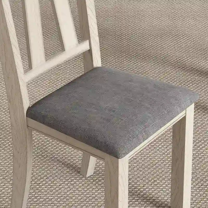 Solid Wood Dining Chairs with Upholstered Seats, Set of 2