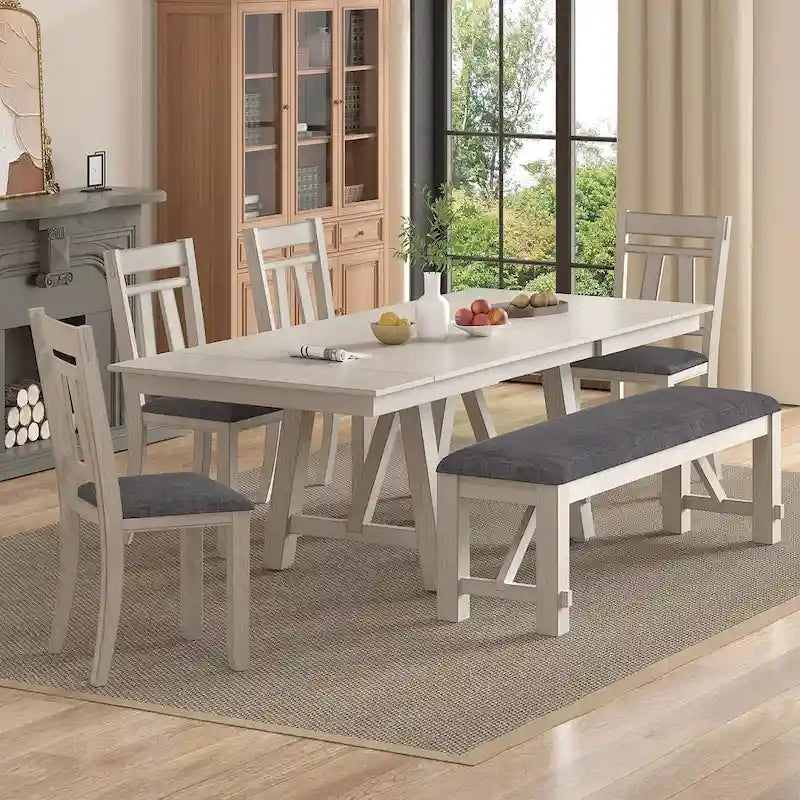 Solid Wood Dining Chairs with Upholstered Seats, Set of 2