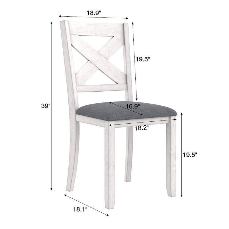 Solid Wood Dining Chairs with Upholstered Seats, Set of 2