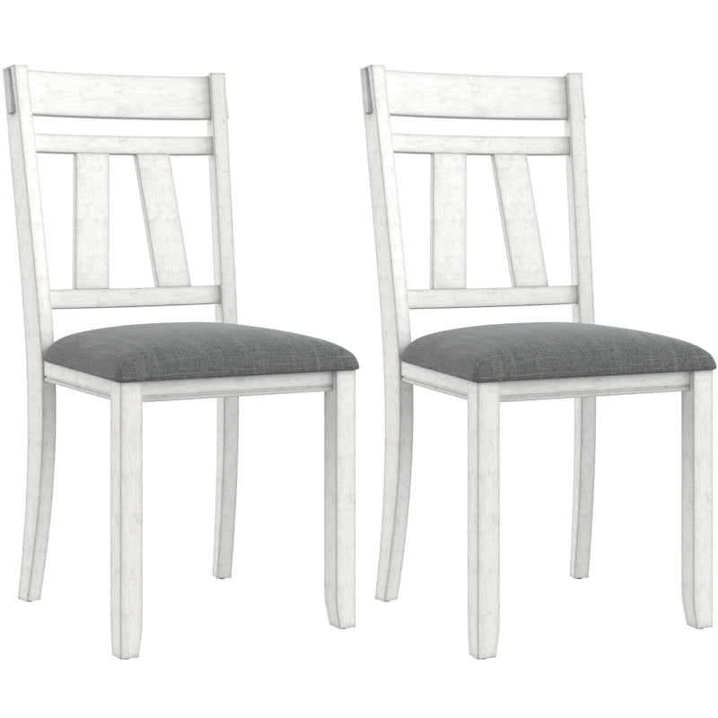 Solid Wood Dining Chairs with Upholstered Seats, Set of 2