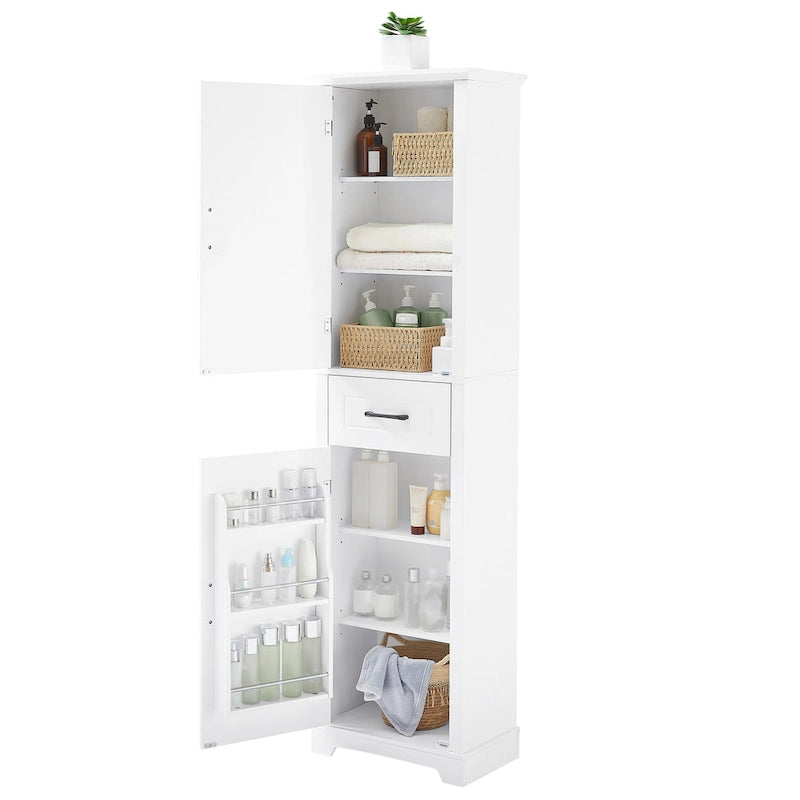 Tall Freestanding Bathroom Cabinet with Door Shelves
