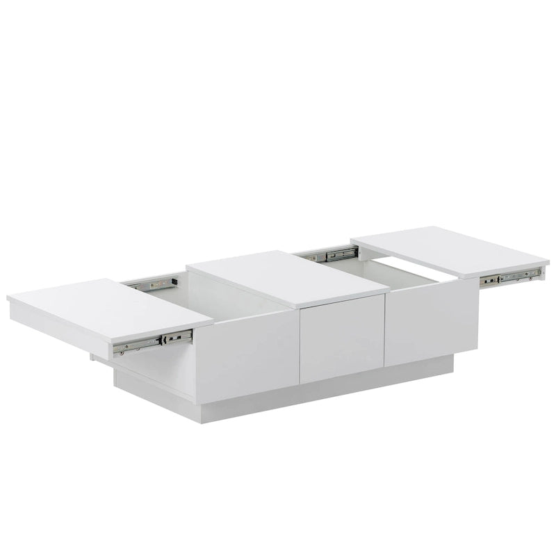 Rozkładany stolik kawowy z ukrytym schowkiem i 2 szufladami