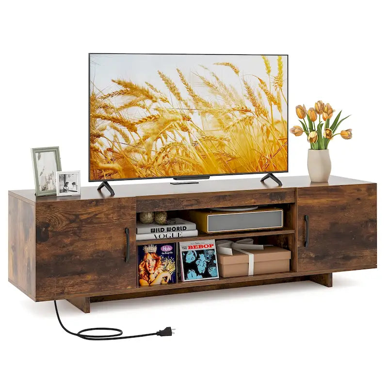 60-Inch TV Stand for Up to 70-Inch TVs with Power Outlets