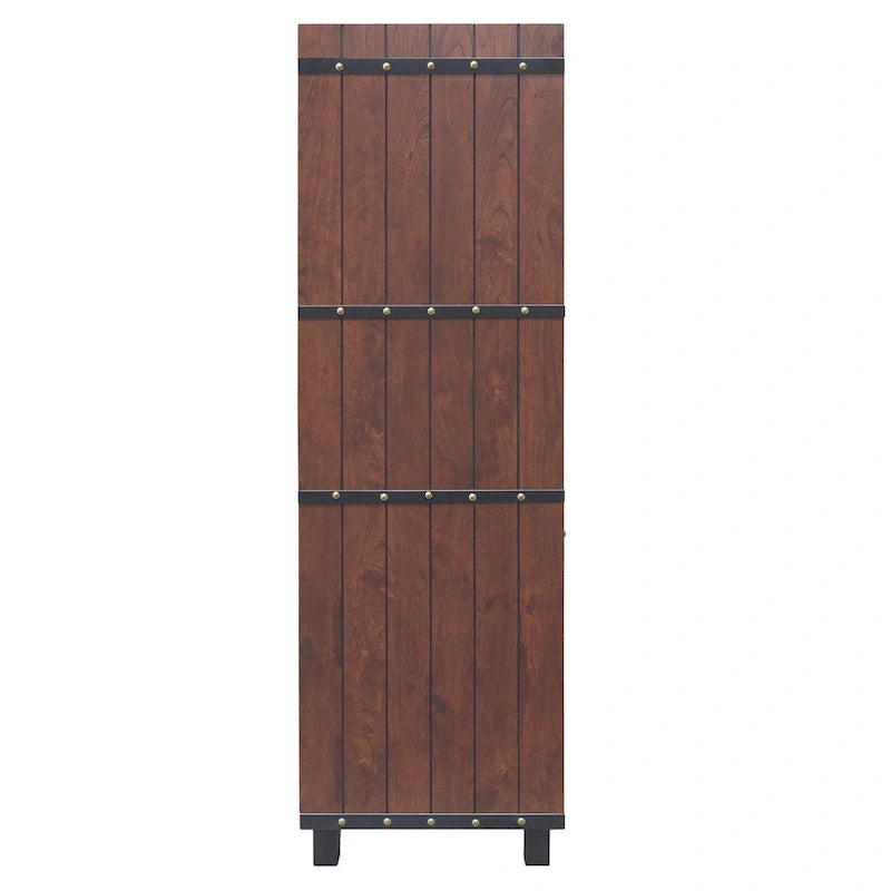Farmhouse Wine Cabinet Buffet with Bottle and Glass Storage