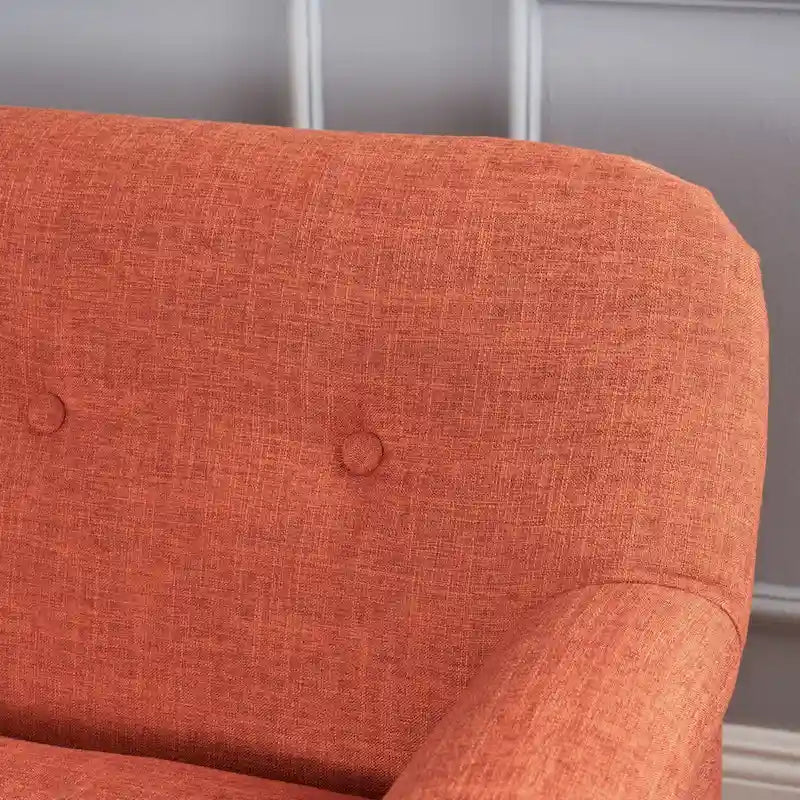 Mid-Century Tufted Fabric Loveseat