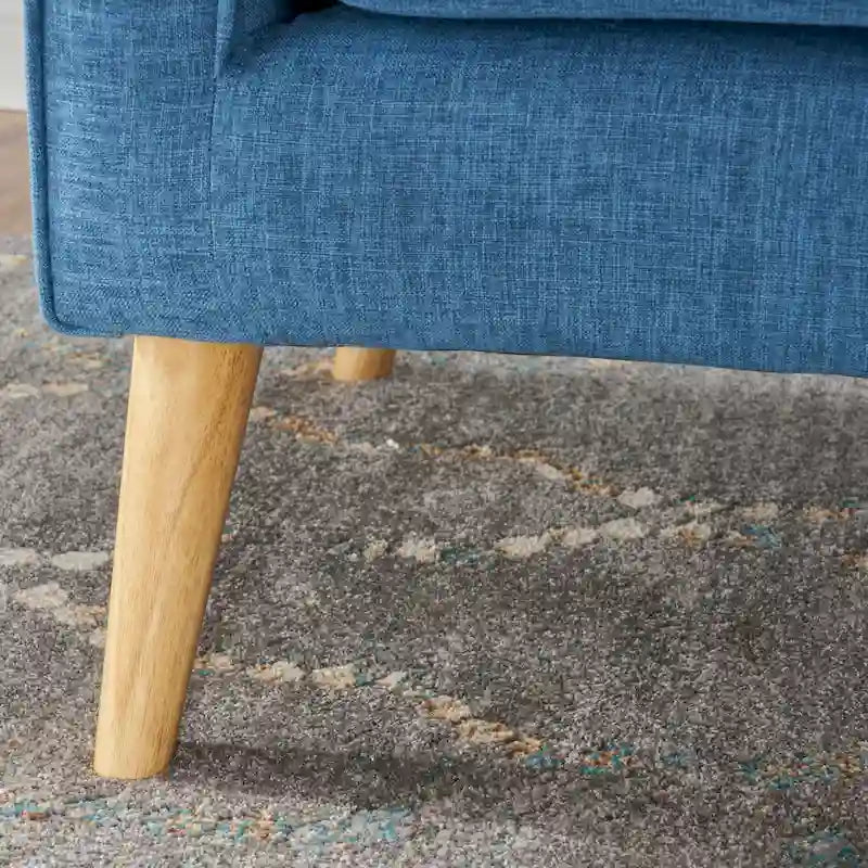 Divanetto in tessuto trapuntato stile metà secolo