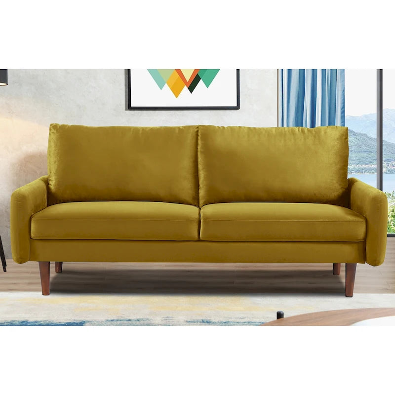 70-Inch Velvet Sofa with Tapered Legs