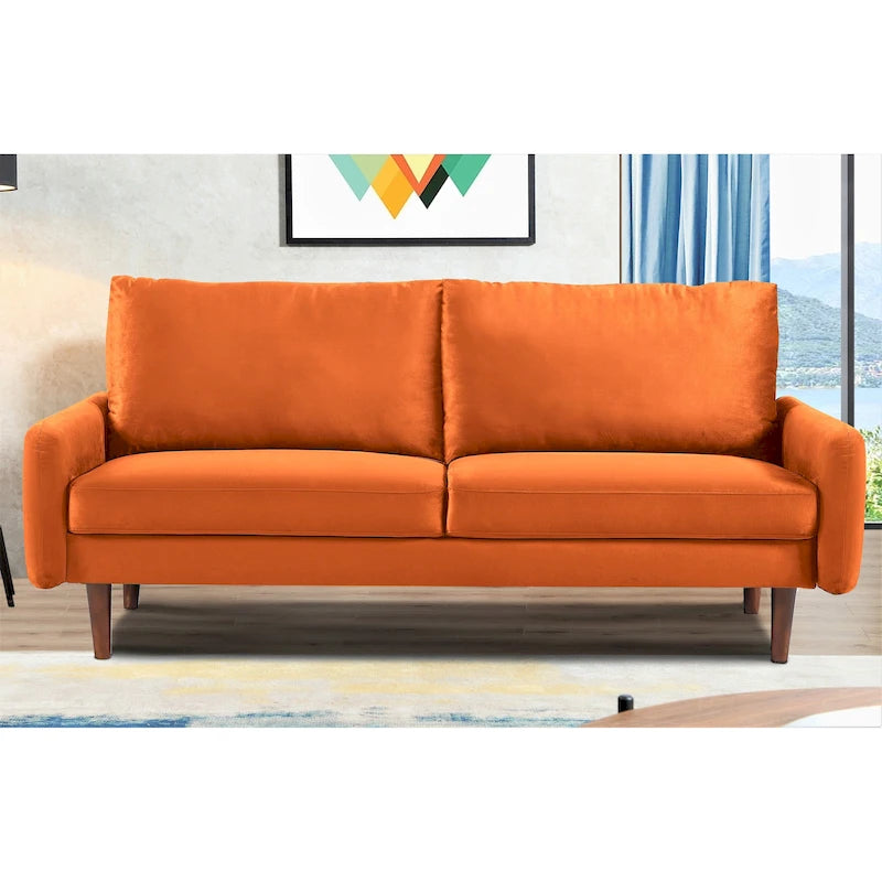 70-Inch Velvet Sofa with Tapered Legs