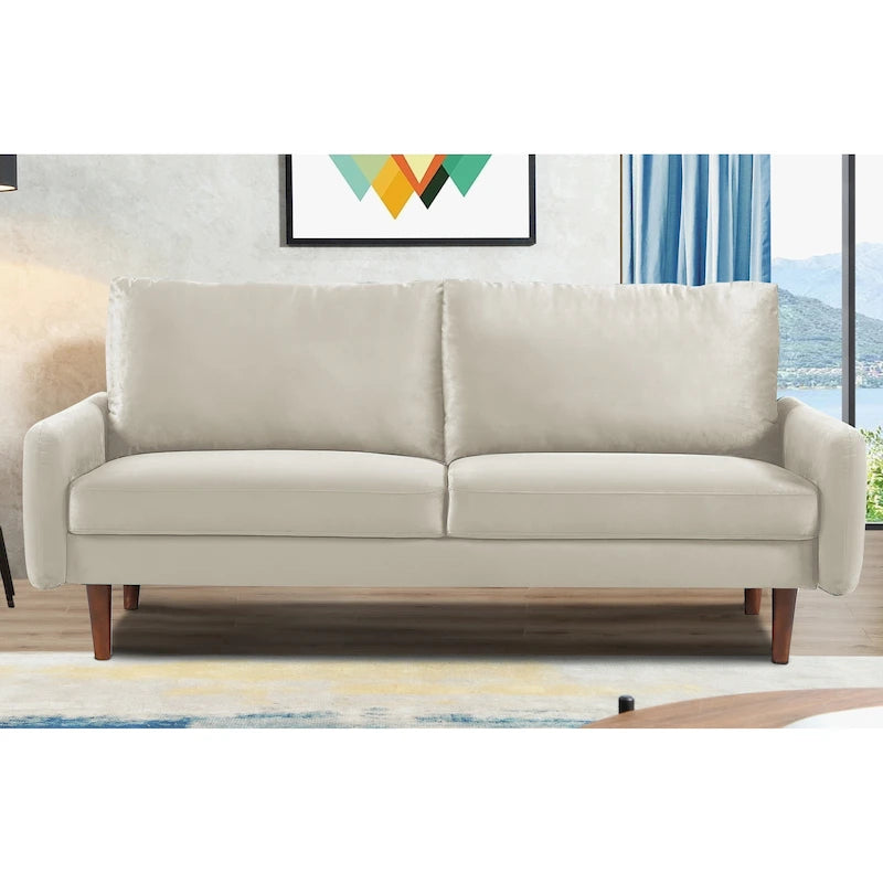 70-Inch Velvet Sofa with Tapered Legs