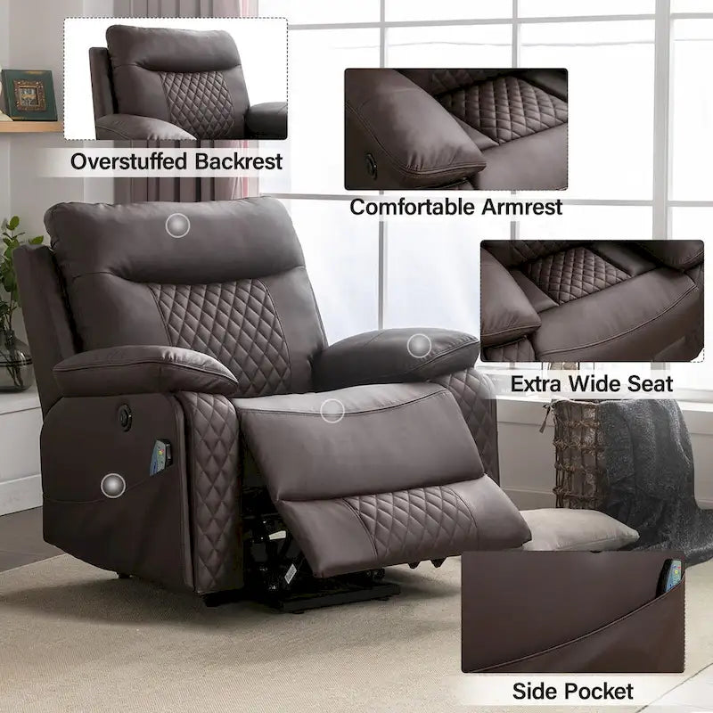 Power Reclining Chair with Massage and Heat