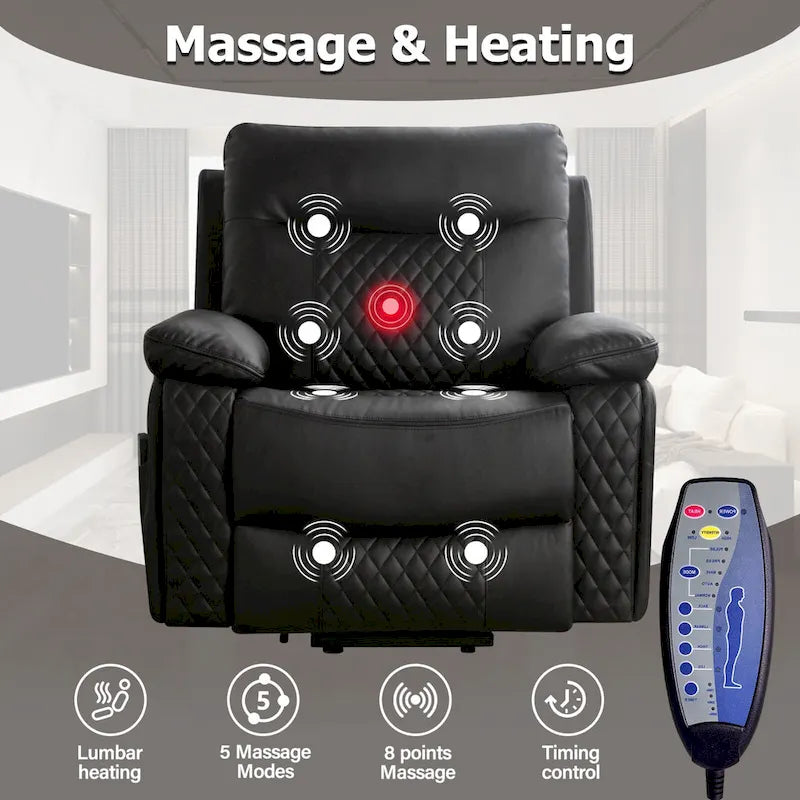 Power Reclining Chair with Massage and Heat