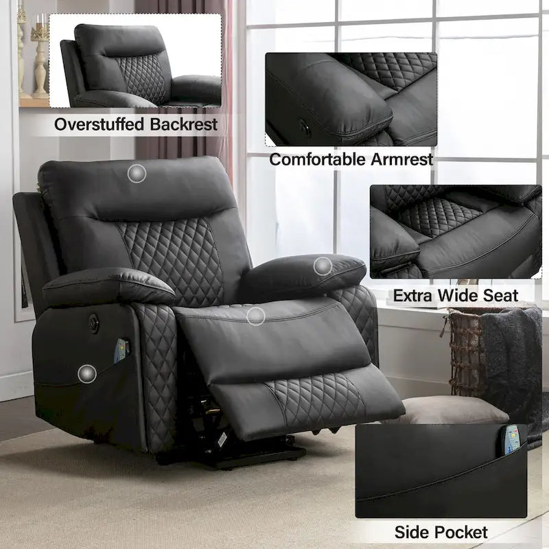 Power Reclining Chair with Massage and Heat