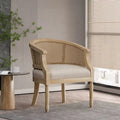 French Country Wood and Cane Accent Chair