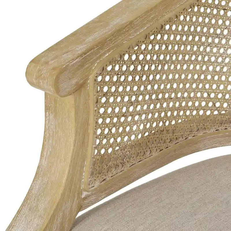 French Country Wood and Cane Accent Chair