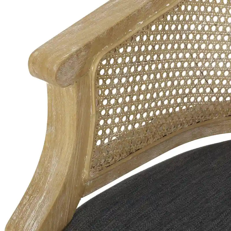 French Country Wood and Cane Accent Chair