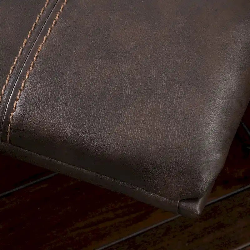 Bonded Leather Glider Recliner with Nailhead Trim