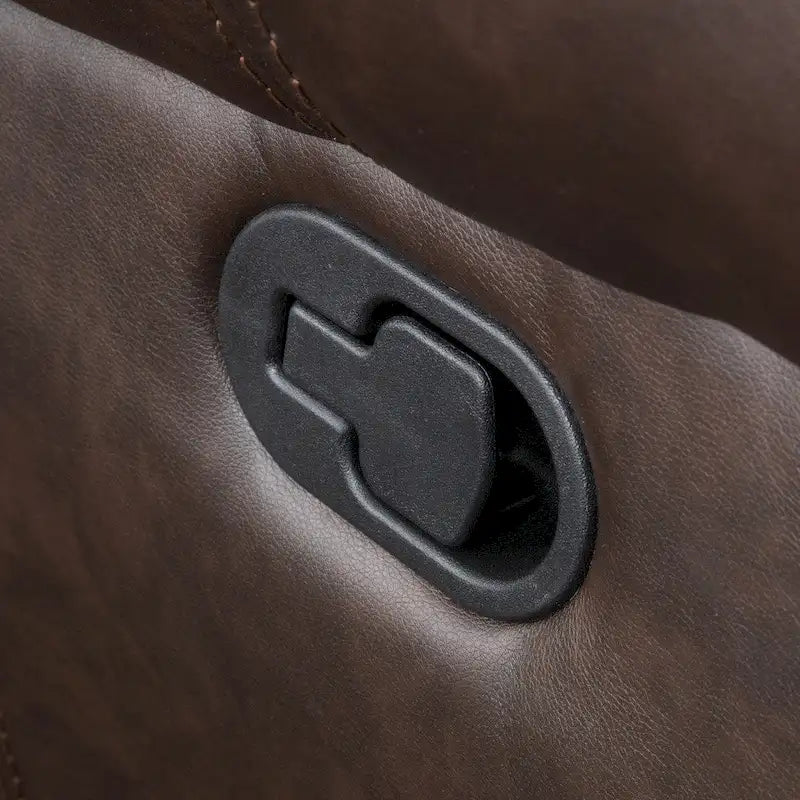 Bonded Leather Glider Recliner with Nailhead Trim