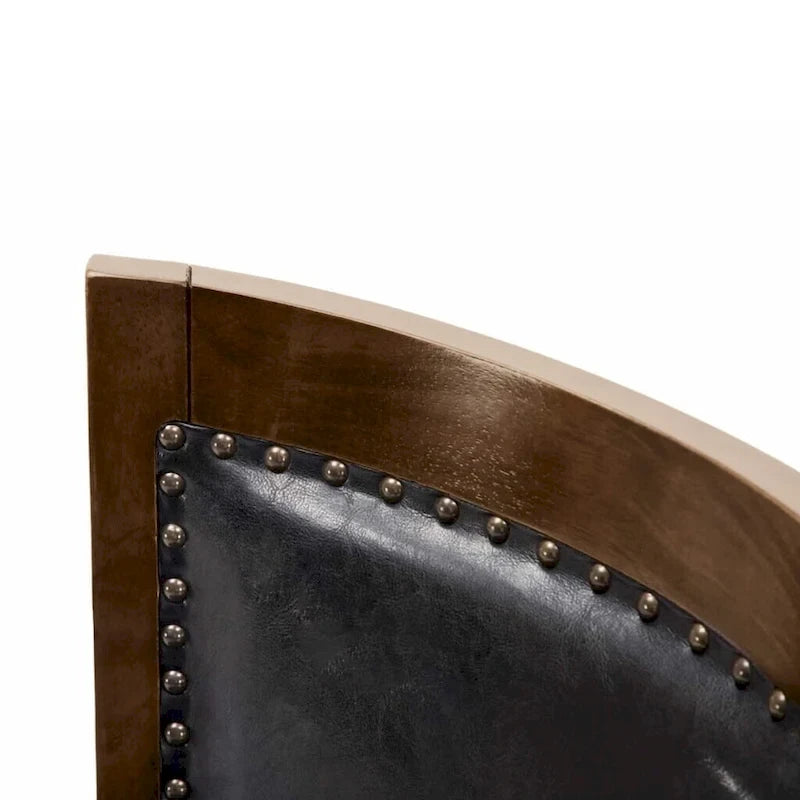 Solid Hardwood Swivel Bar Stool with Faux Leather Seat