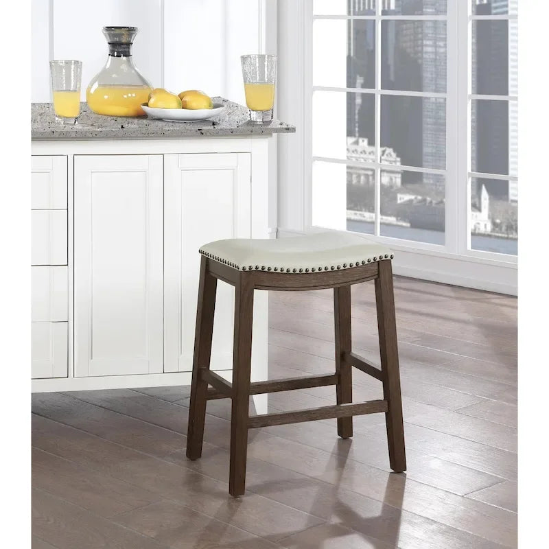 24-Inch Padded Saddle Counter Stools, Set of 2