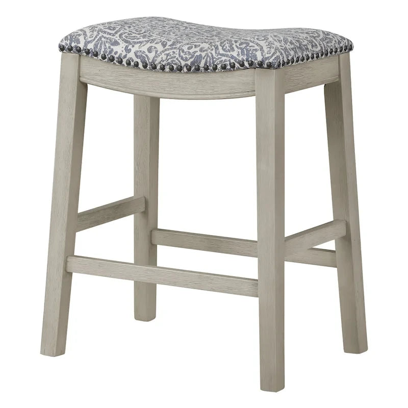 24-Inch Padded Saddle Counter Stools, Set of 2