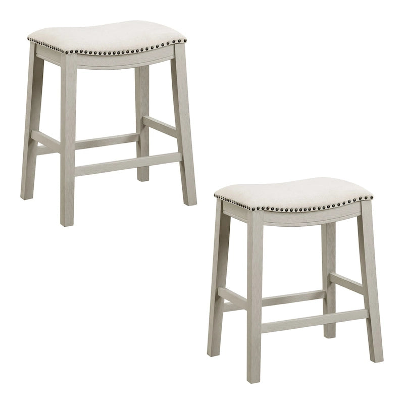 24-Inch Padded Saddle Counter Stools, Set of 2