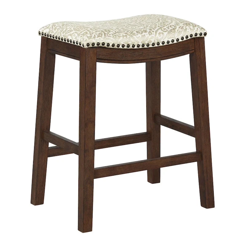 24-Inch Padded Saddle Counter Stools, Set of 2