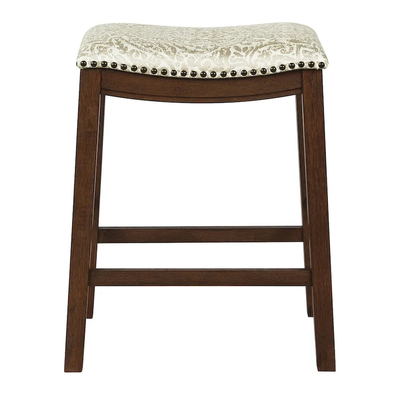 24-Inch Padded Saddle Counter Stools, Set of 2
