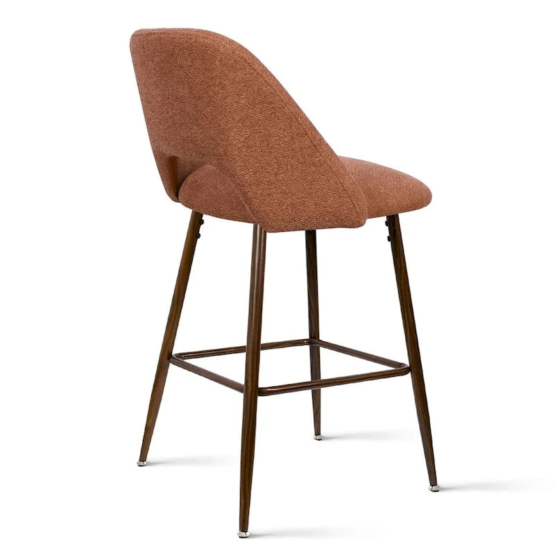 Gepolsterte Barhocker mit Walnussholzbeinen, 2er-Set