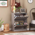 Two-Tier Entryway Shoe Storage Cabinet