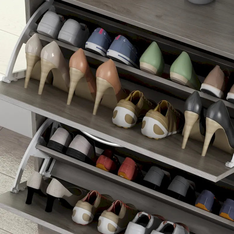 Two-Tier Entryway Shoe Storage Cabinet