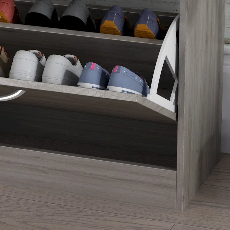 Two-Tier Entryway Shoe Storage Cabinet